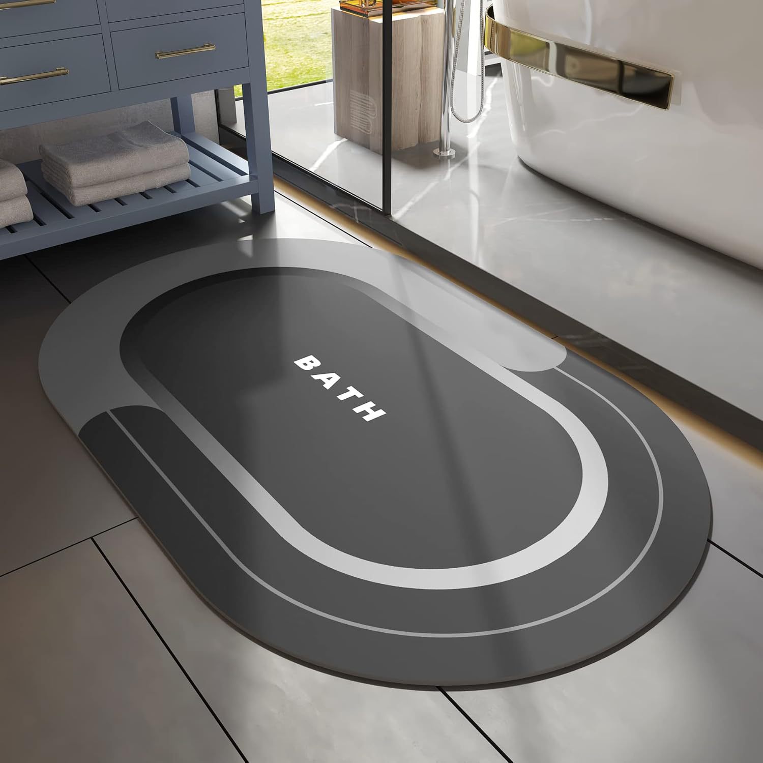 Alfombrilla de baño de barro de diatomeas, alfombrilla de entrada de inodoro, alfombrilla absorbente antideslizante, alfombrilla de puerta, alfombra de baño