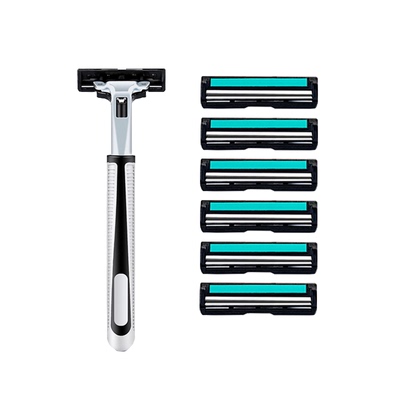 双层刀片刮胡剃须刀片不锈钢手动双层刀头男老式胡子刀胡须刀胡刀