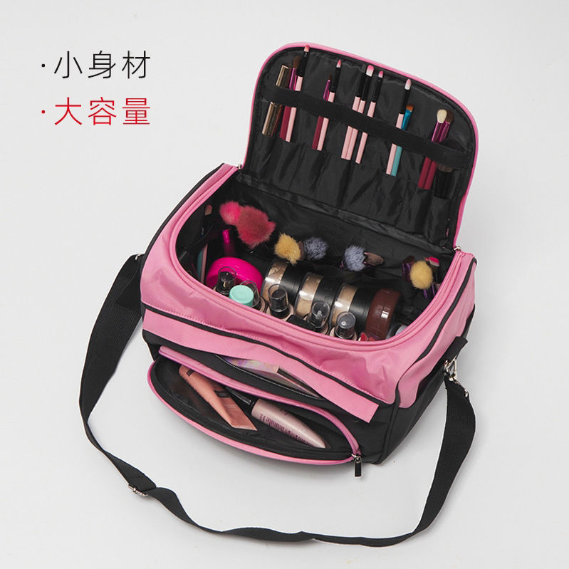 Multi-cepillo bolsa de cosméticos de las mujeres portátil de gran capacidad profesional artista de maquillaje y bolsa de almacenamiento de maquillaje tatuaje herramientas de bordado