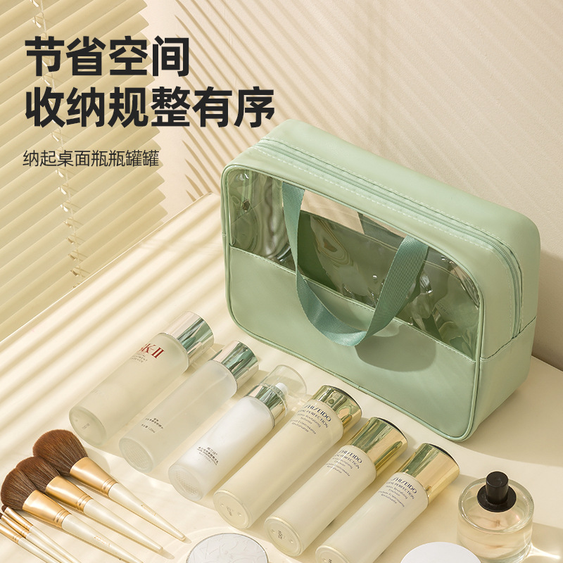 New Travel Waterproof Transparent Cosmetic Bag High-value Portable Large-capacity Three-piece Multi-functional Cosmetic Storage