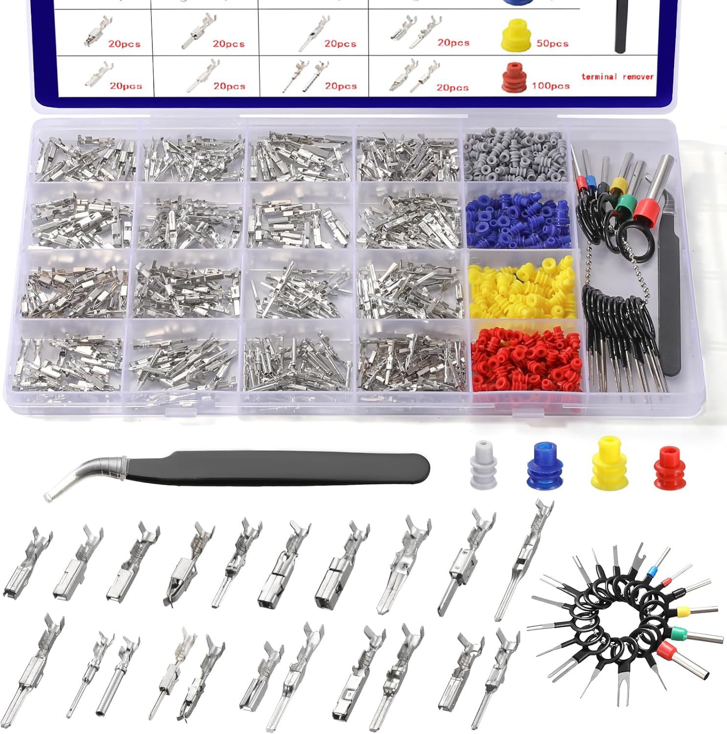 SOCONT 720 件端子销连接器套件,汽车连接器销,1\/1.2\/1.5\/1.8\