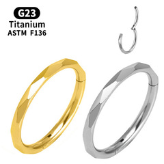 New G23 Titanium Cut Diamond Layer Stainless Steel Nose Ring 6-12mm 16G Piercing Nose Ring Wholesale and Retail