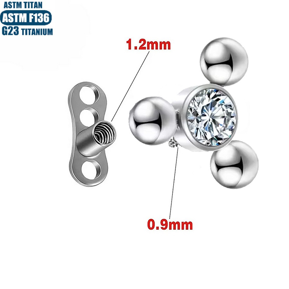 16G labret stud size and finish detail