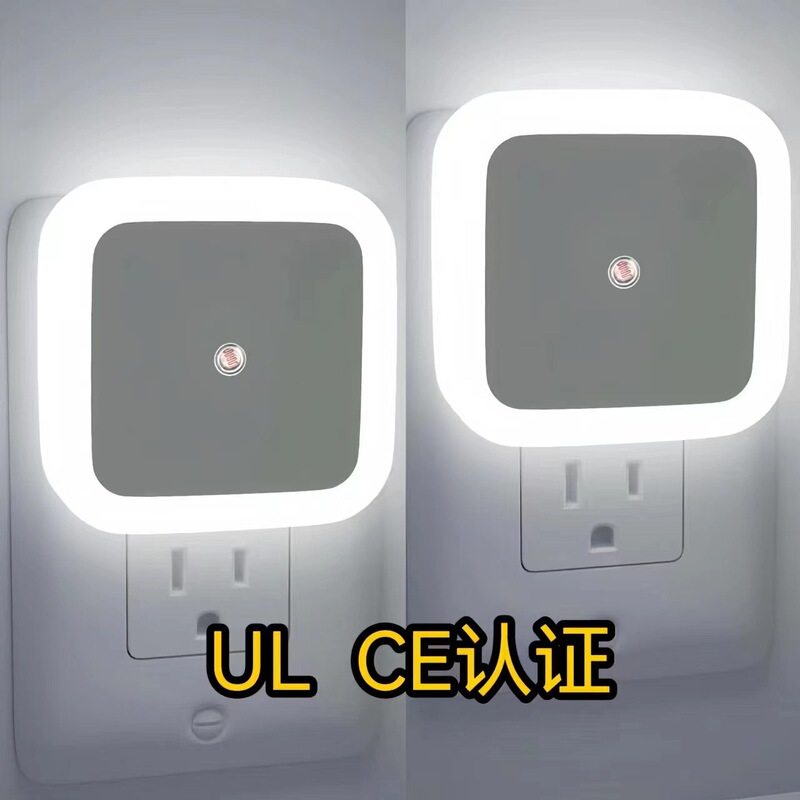 TH cross-border socket night light square LED intelligent light control induction energy-saving bedside lighting European regulations US regulations
