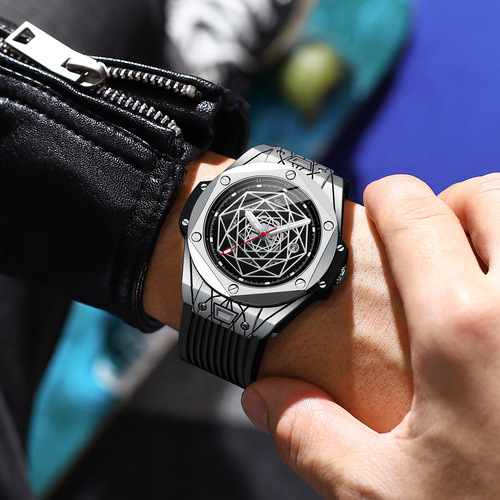 CHENXI cross-border live broadcast men's watch manufacturer waterproof luminous fashion calendar prismatic rivet line watch