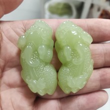 厂家批发外蒙料高仿和田玉碧玉貔貅晴水貔貅吊坠直播供货玉石貔貅