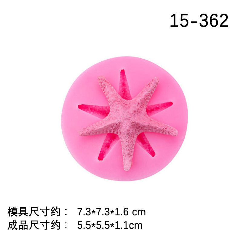 Una variedad de estrellas de mar tridimensional molde de silicona para hornear pastel de postre decoración Fondant chocolate ritmo seco molde