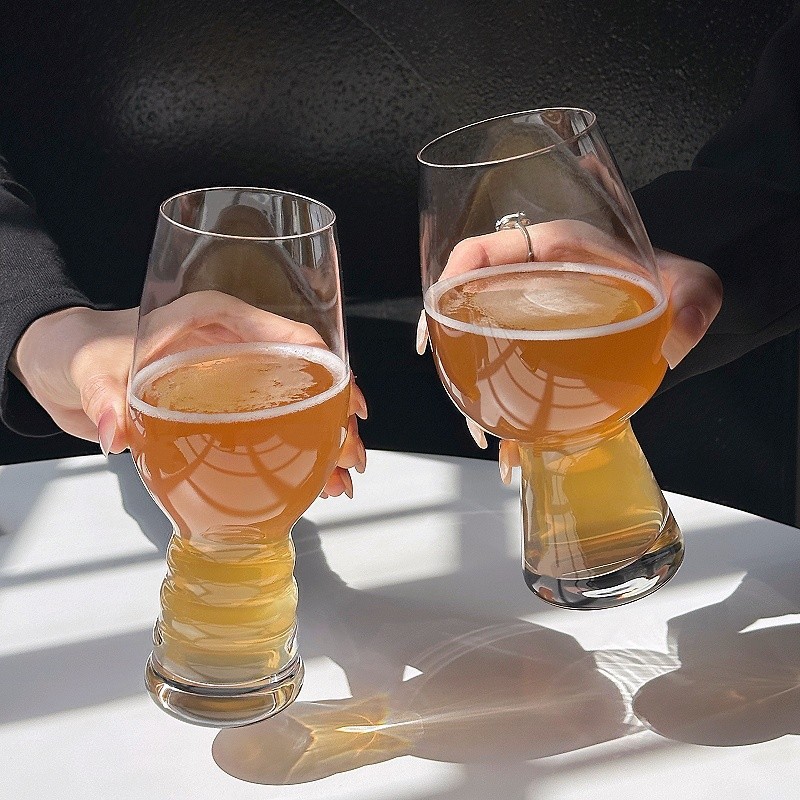 Tazas de cerveza artesanales de alta calidad, tazas de cerveza de vidrio, tazas de cerveza de gran tamaño, tazas de vino de gran capacidad, barras de pies altos.