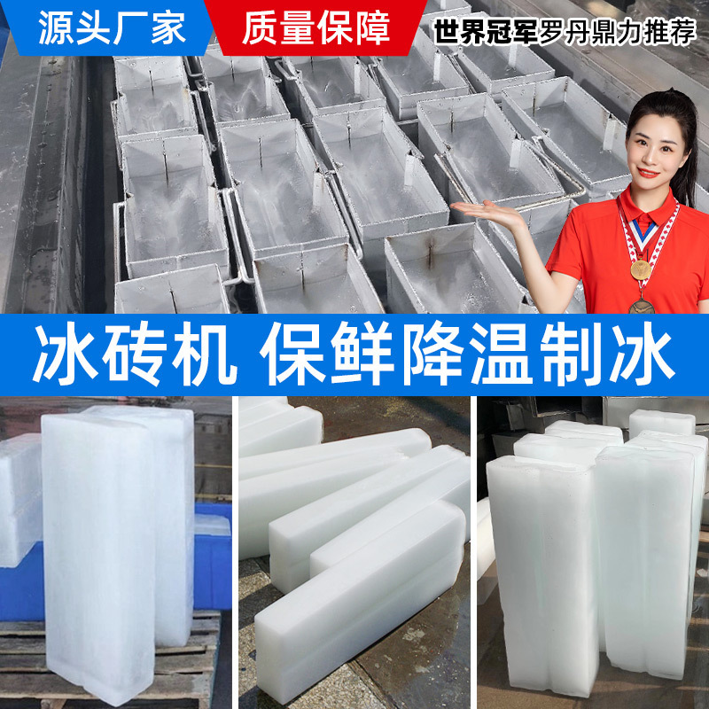 Industrial and Commercial Large-Scale Ice Making Machine, Fresh-Keeping Block Ice Machine, Salt Water Refrigeration Equipment, Cooling Ice Brick Machine, Aquatic Product Ice Making Machine