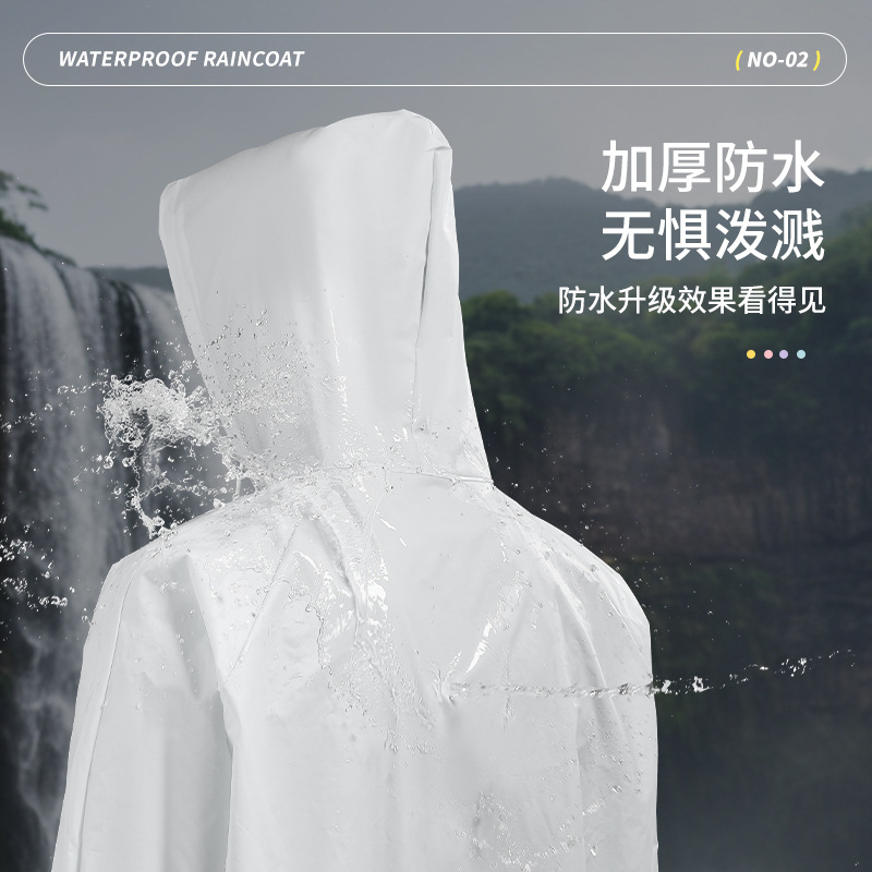 Adultos no desechables chaqueta de lluvia larga al aire libre montaña viaje grueso todo el cuerpo tormenta lluvia gris portátil chaqueta de lluvia