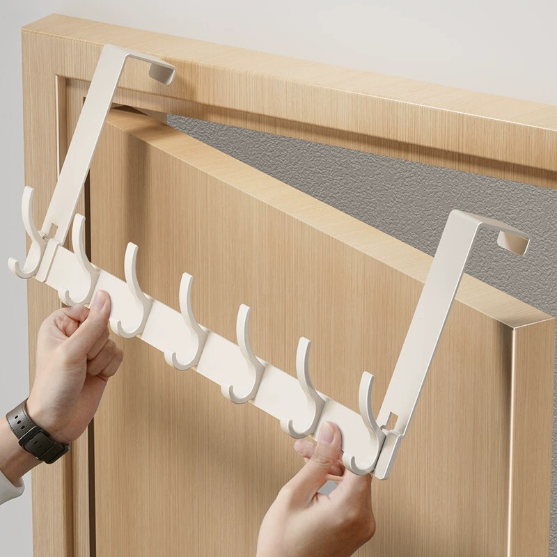 Cream wind door rear hook bedroom door punch-free seamless door back storage clothes hanger coat hook Cream wind door rear hook bedroom door punch-free seamless door back storage clothes hanger coat hook
