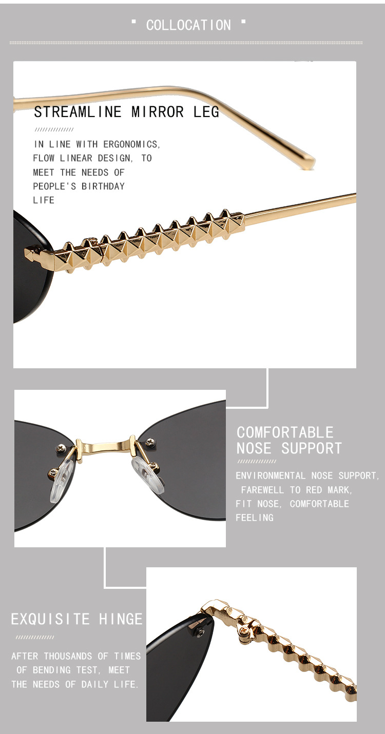 Óculos de sol cat eye para mulher e homem proteção uv sem aro_voghion.com