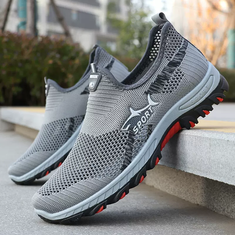 跨境大码4647码外贸飞织男鞋春季shoes 批发休闲透气网面运动鞋男