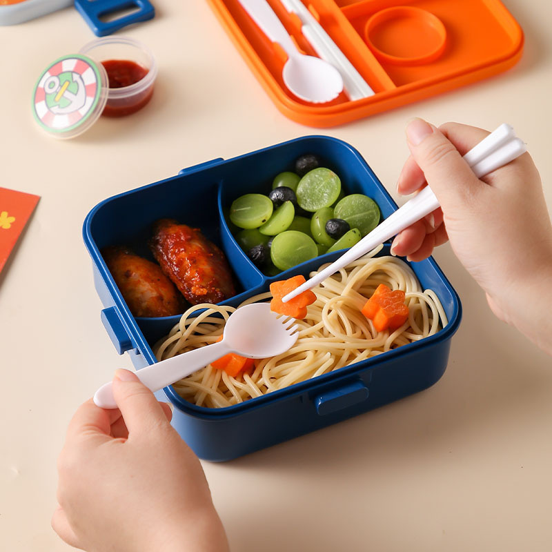 新款可爱卡通儿童饭盒食品级带盖学生带饭午餐盒大容量便当盒|undefined