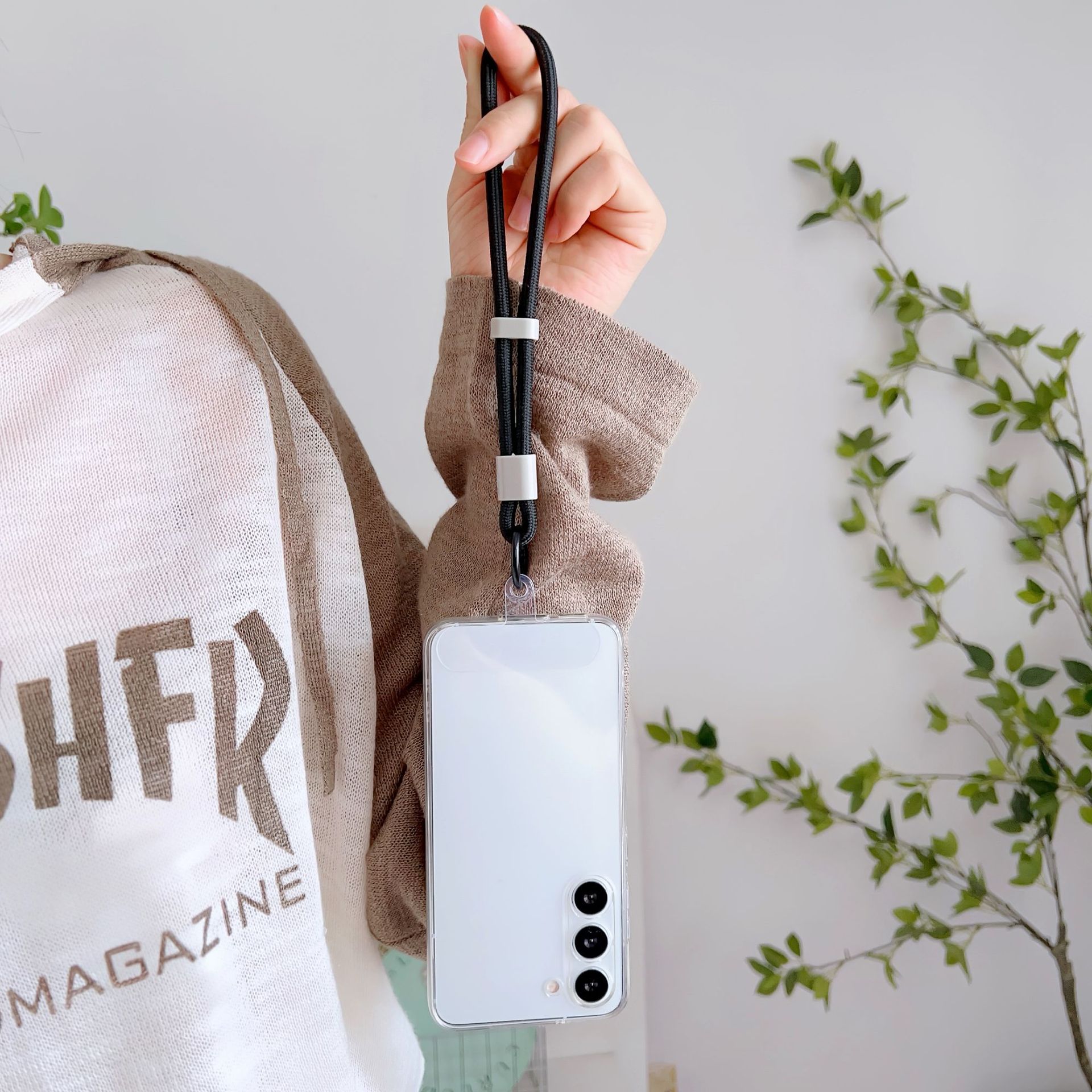 Cordón de teléfono móvil estilo ins, certificado de trabajo, llavero, colgante, clip, ajuste de cuerda corta, accesorios de cremallera, cadena corta de muñeca