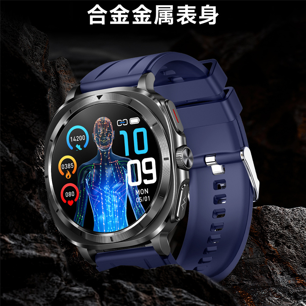 2024 nuevo reloj inteligente ET492 ECG Bluetooth llamada de glucosa en sangre temperatura de oxígeno al aire libre pago fuera de línea