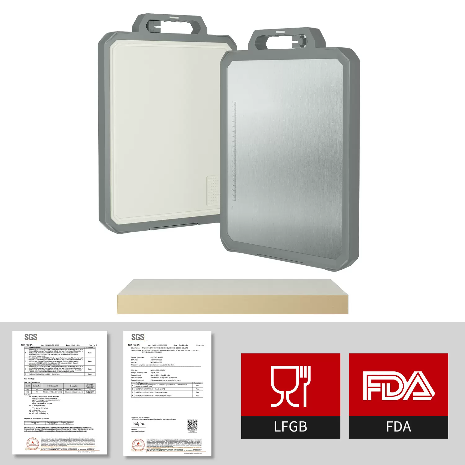 双面切菜板304不锈钢案板解冻水果擀面板厨房刀板家用316抗菌砧板