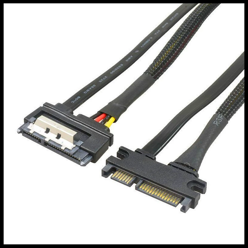 A/SATA7+15P Шнур питания и передачи данных SATA3.0 с креплением и разъемом