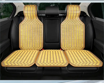 New summer bamboo car cushion — Cool pad - overall-back-row-log-yellow