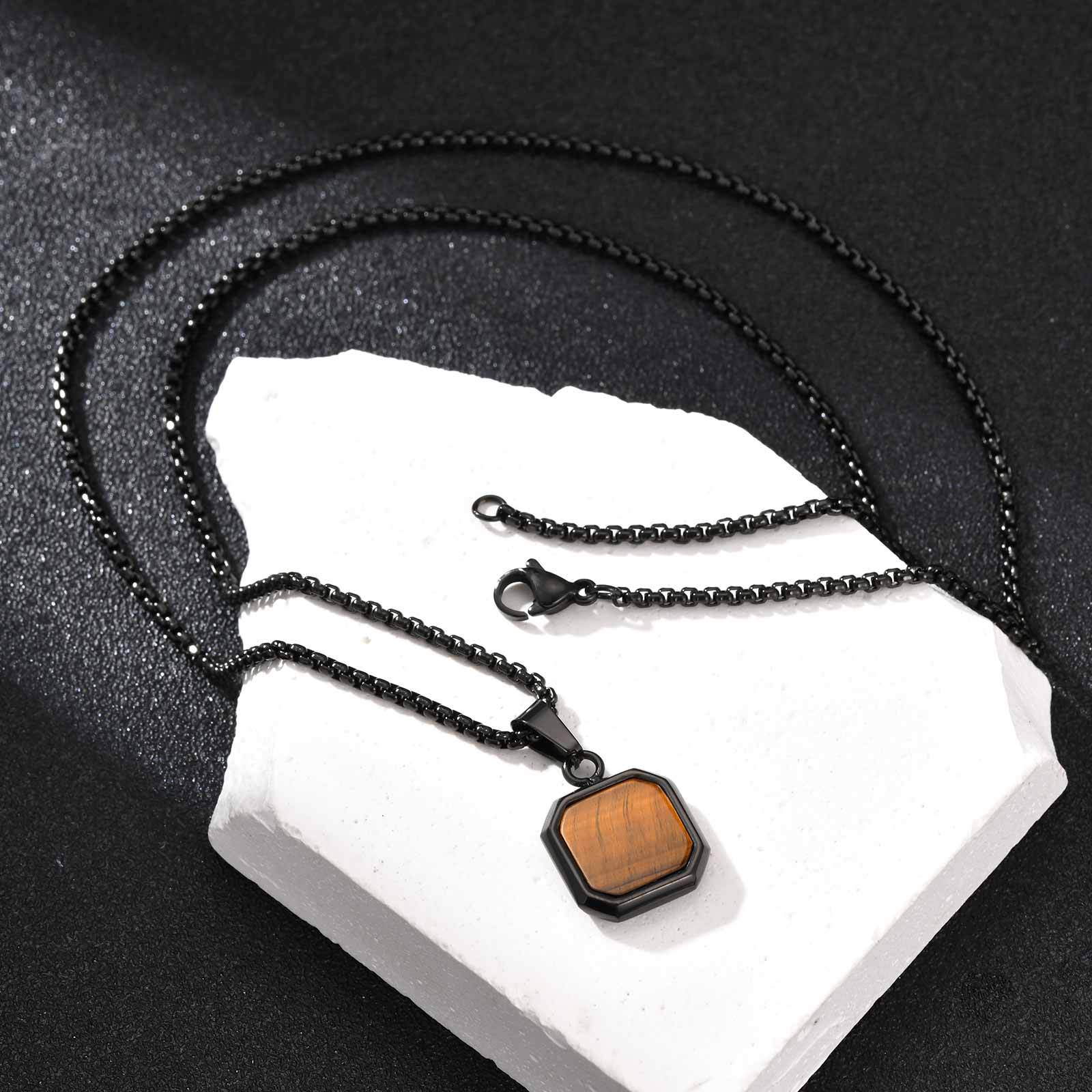 호안석 펜던트 블랙 + 체인