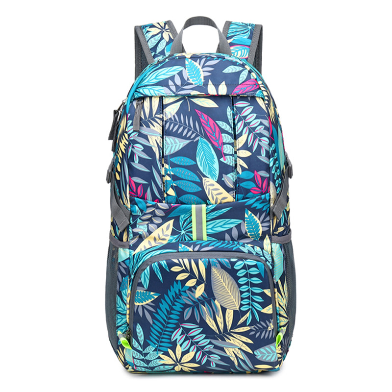 輕便印花尼龍折疊背包登山戶外運(yùn)動(dòng)騎行背包徒步旅行雙肩包女