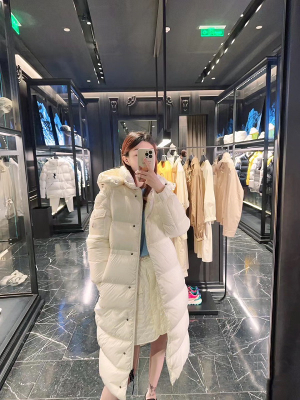 高版本蒙家Maire新款羽皇长款羽绒服亮光连帽羽绒服男女连帽保暖|undefined