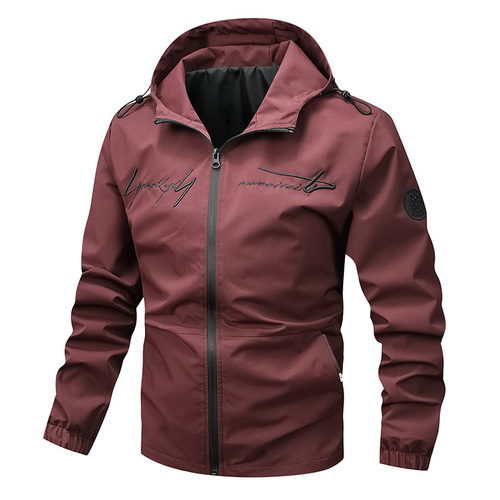 Spring and Autumn New Men's Jacket Overcoat Hooded Loose Casual Embroidered Baseball Top Trendy Top Foreign Trade Cross-border Wholesale