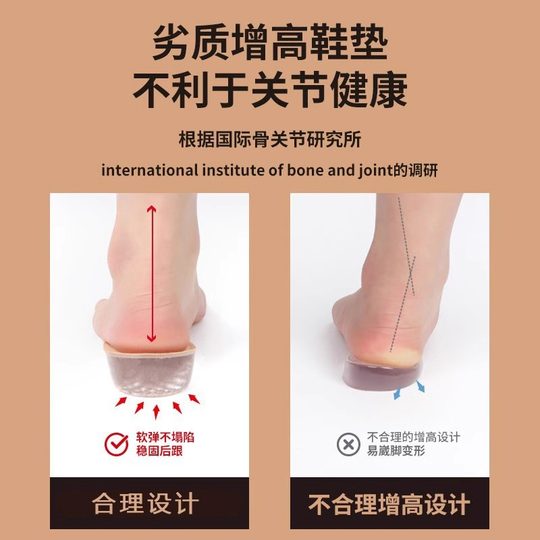 Invisible Height Increasing Insole Women's High Elastic Silicone Super Soft Not Tired Foot Height Increasing Half Pad Breathable and Comfortable Inner Height Increasing Insole for Men