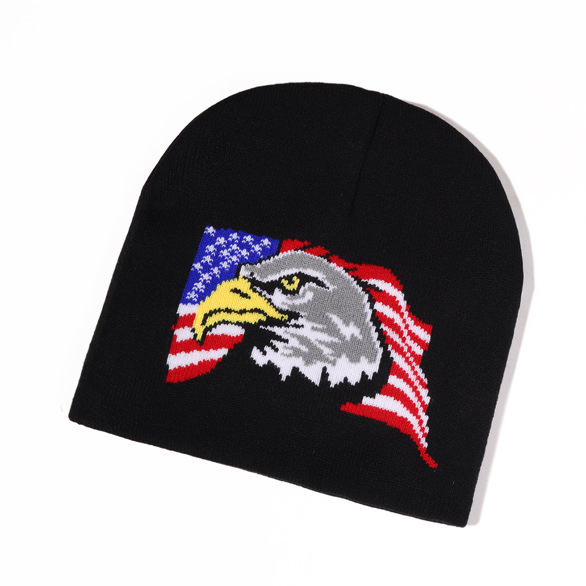 Unisex Bald eagle jacquard knitted hat simple and versatile_voghion.com