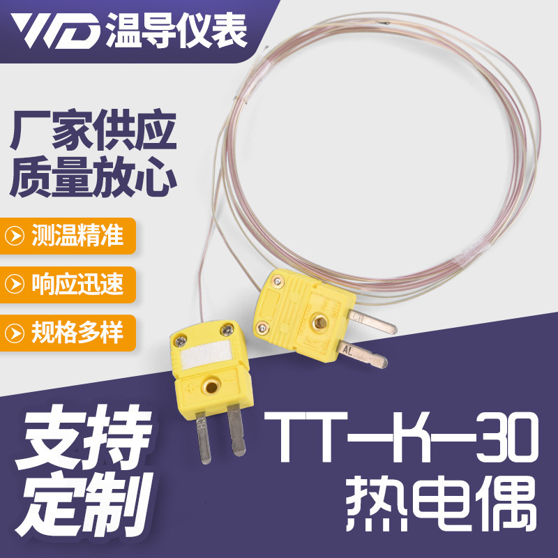 定制TT-K-30热电偶传感器热电阻型多功能测温探头玻璃纤维线