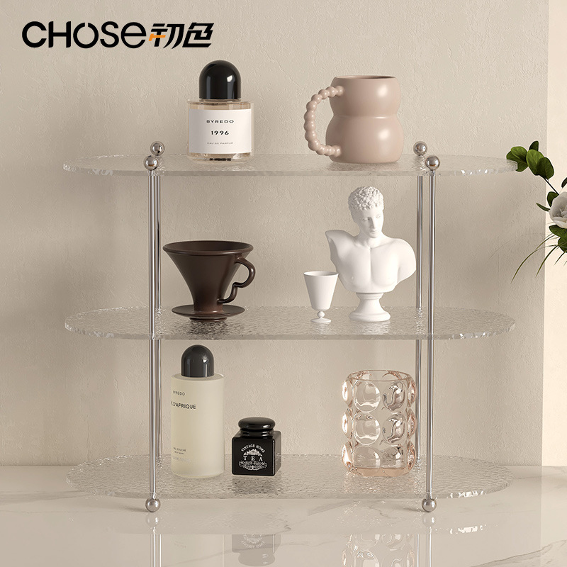 Estante de acrílico de estilo nórdico original, sala de estar para el hogar, decoración de varios pisos, estante de almacenamiento de escritorio decorativo, nuevo