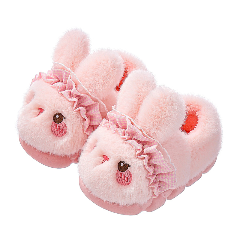 Bolsa de invierno para niños zapatos de algodón para niñas calentamiento y pelusa de fondo grueso para padres e hijos zapatillas de algodón para niños pequeños y medianos