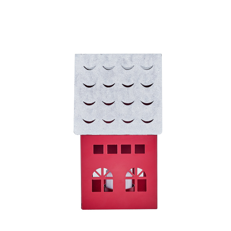 2023 suministros de Navidad hierro escritorio creativo Navidad nieve casa puede ser equipado con T candelabro decoraciones de Navidad