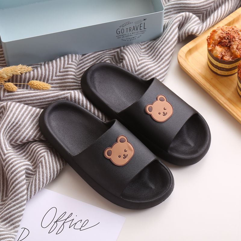 Zapatillas frías para hombres y mujeres, pareja de verano, zapatillas antideslizantes para el hogar interior, lindas zapatillas de oso image 10