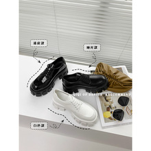 刘雯同款松糕小皮鞋女2025春季新款英伦风真漆皮乐福单鞋