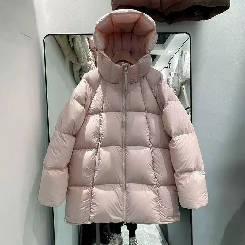 ChicShe 2025 Jiangnan By Puff Downless 90 White Goose Thickened Down Puffer Jacket Women Hooded Mid-Length Ultra-Light_voghion.com
