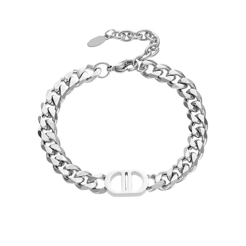 Factory Wholesale Double D Titanium Steel Bracelet That Doesn't Fade,  New Hip-Hop Unique Minimalist High-End Accessory for Men