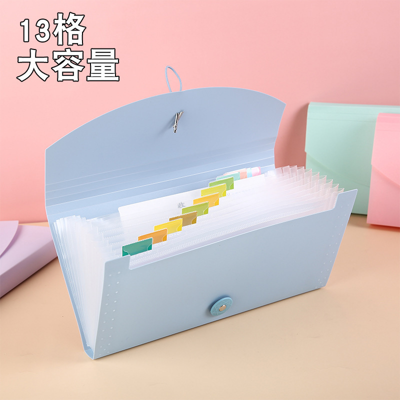 Bolsa de órgano Morandi de 13 compartimentos B6 de gran capacidad bolsa de factura de oficina versión coreana carpeta de clasificados PP multicapa
