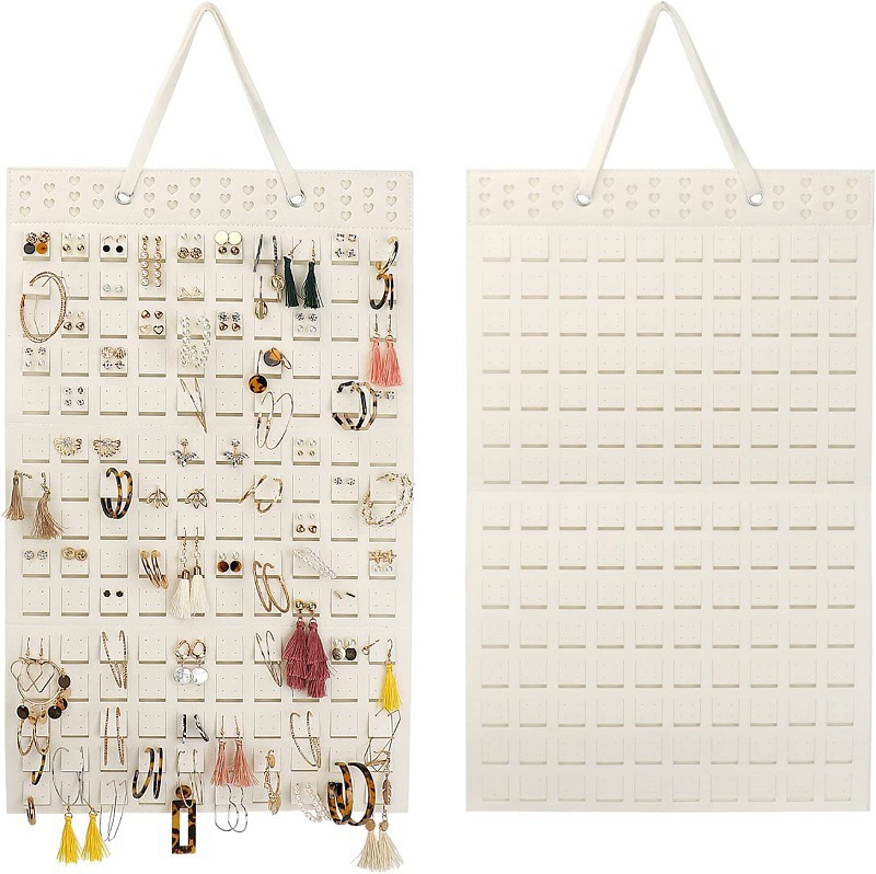 Fieltro colgante bolsa pendientes almacenamiento colgante bolsa colgante montado en la pared joyería colgante bolsa pendientes collar anillo almacenamiento