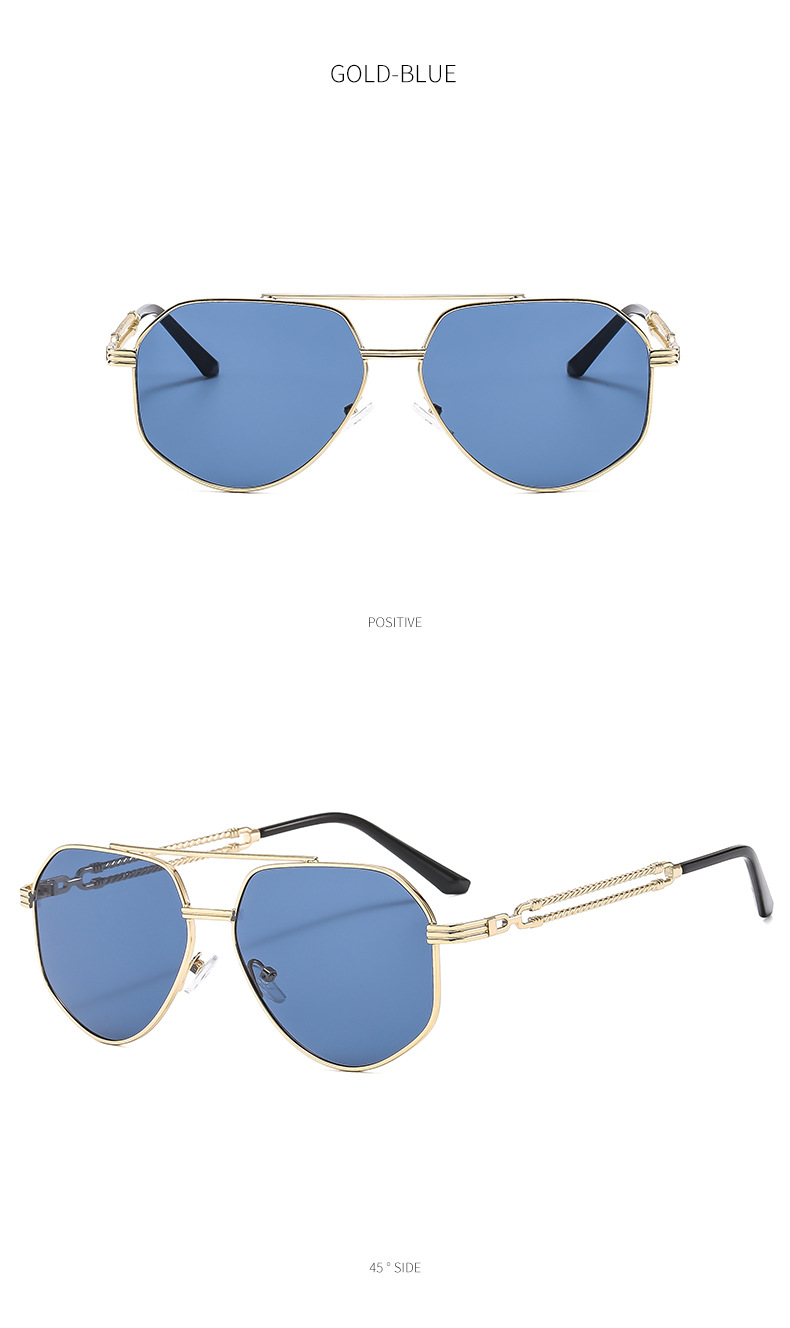 Occhiali da sole poligonali in metallo uomo e donna alla moda_voghion.com