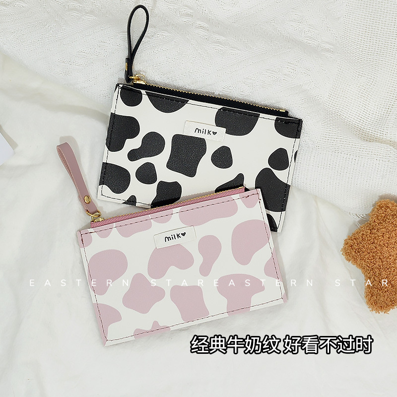 2021 New Women's Wallet Korean-style Cute Cow Ultra-thin Coin Clip Zipper Multi-card Large Capacity Card Holder 2021 New Women's Wallet Korean-style Cute Cow Ultra-thin Coin Clip Zipper Multi-card Large Capacity Card Holder