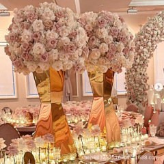 国境を越えた新しいウェディング道具金色ステンレス食卓花器誕生日パーティー結婚式ホテル装飾品置物