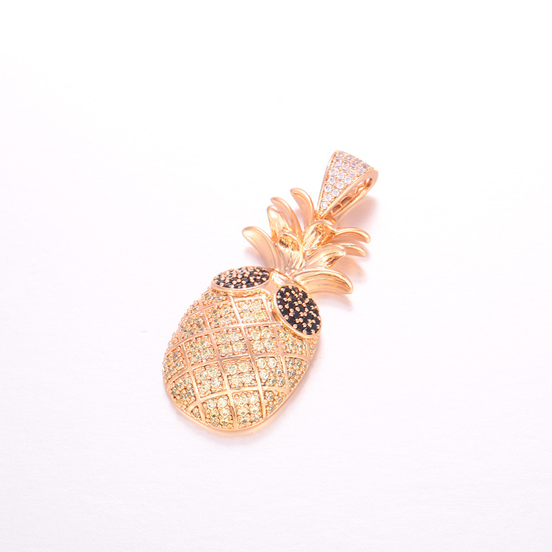 Colgante de Piña de Aleación de Cobre y Circona Artificial Chapado en Oro de 18K image 3