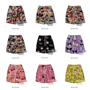 Cartoon Strawberry Bear Walking Pants Men's Summer Thin Shorts Loose Casual Teenagers Fashionable Outer Wear Beach Pants