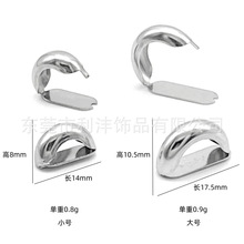 跨境简约小众高级感几何交叉耳环女个性船弯夹扣 小巧C形耳饰配件