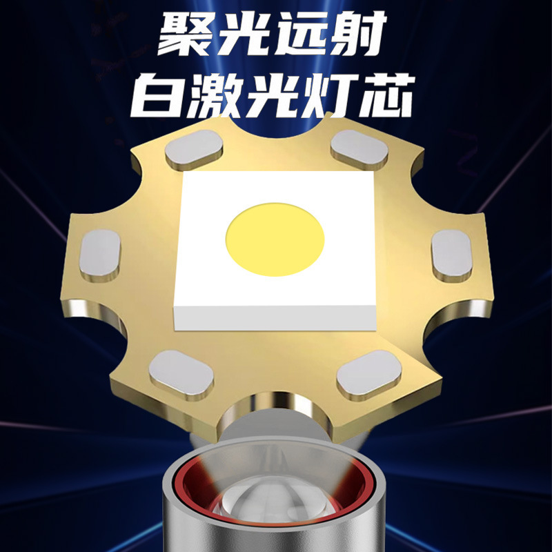 クロスボーダー数子電顕白レーザーヘッドライト多機能アウトドアヘッドセット作業鉱灯登山夜釣り強光ヘッドライト|undefined
