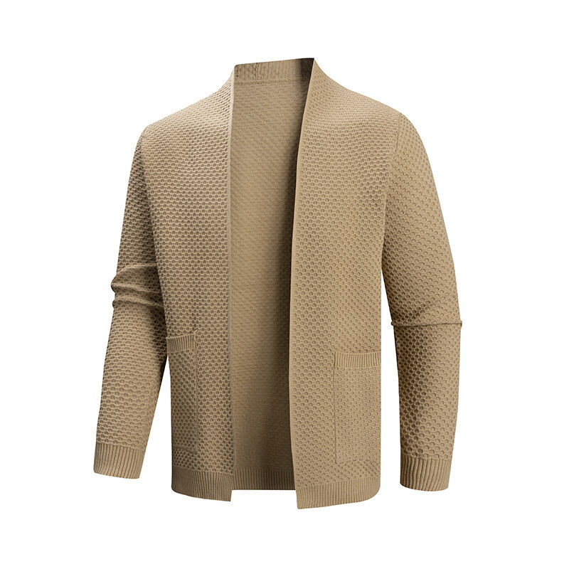 Men's Clothing Men's Fashion Knit Sweater Cardigan - Stylish Casual Open Front Pullover For Youth (Grey, Black, Khaki, Navy, Brown) - Sizes M To 3XL_voghion.com