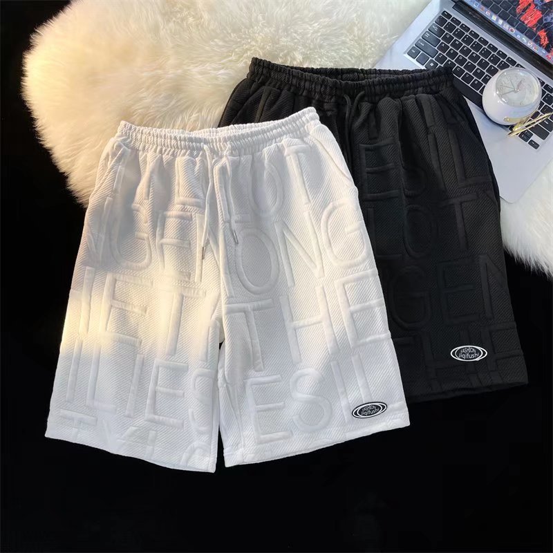 Men's Shorts Foam Letter High Street Pants, Summer Men's Shorts, Hip-hop Trendy Brand, Niche Design, Versatile Capris_voghion.com
