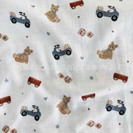 精梳棉 双层纱布 猫咪兔子小熊 服装母婴童装 家居服连衣裙月子服