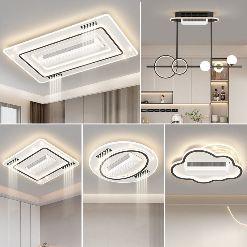 Comedor moderno minimalista lámpara de ventilador minimalista de espectro completo gran sala de estar lámpara principal nubes silenciosas lámparas de ventilador sin hoja